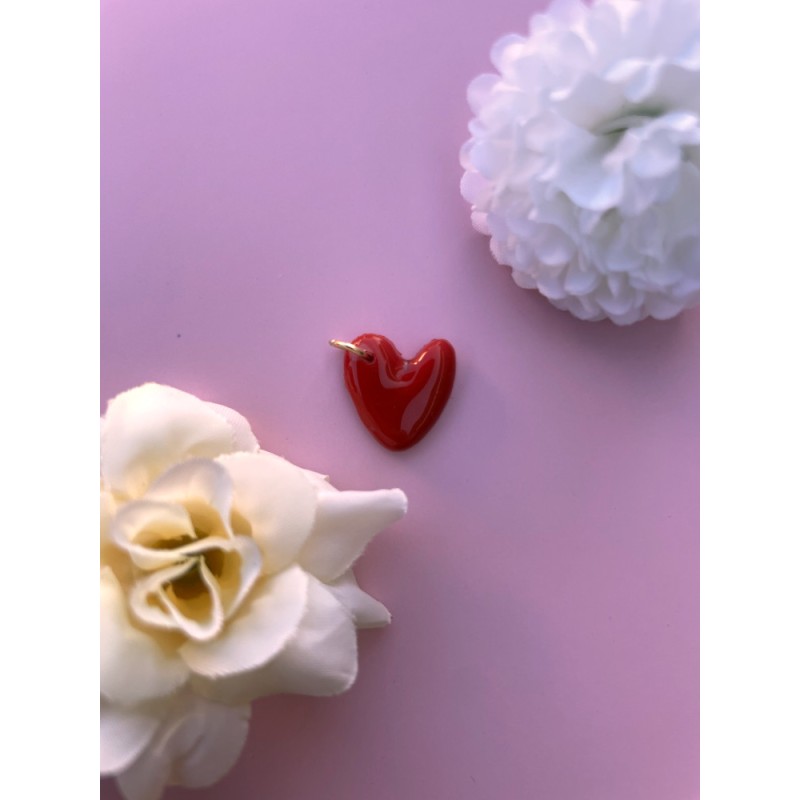 Charms Coeur Retro coccinelle argenté