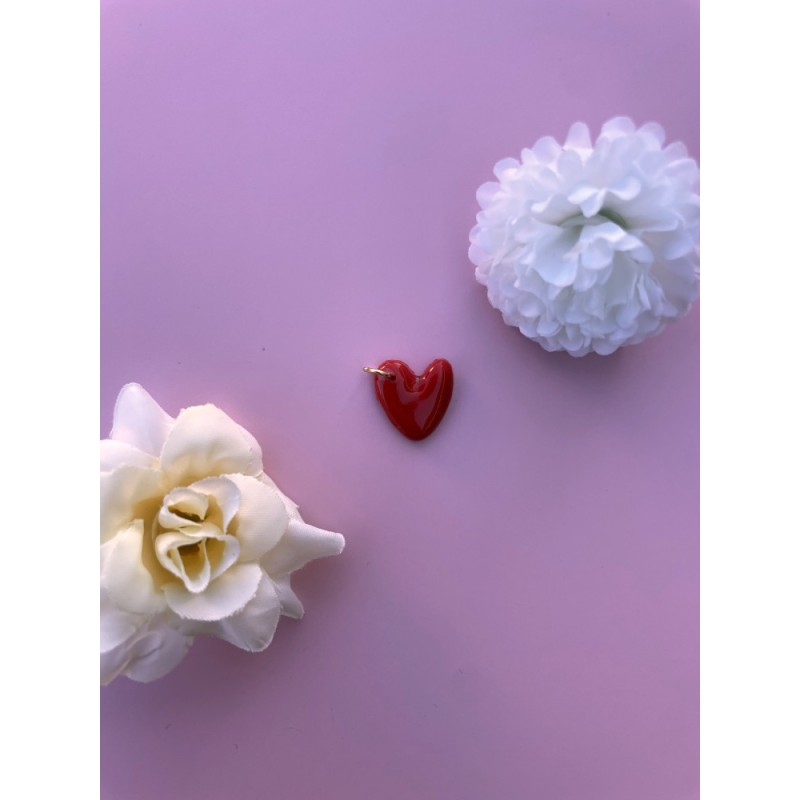 Charms Coeur Retro coccinelle argenté