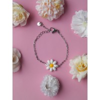Bracelet Marguerite du printemps argenté
