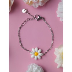 Bracelet Marguerite du printemps argenté
