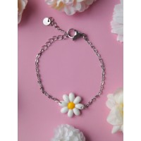 Bracelet Marguerite du printemps argenté